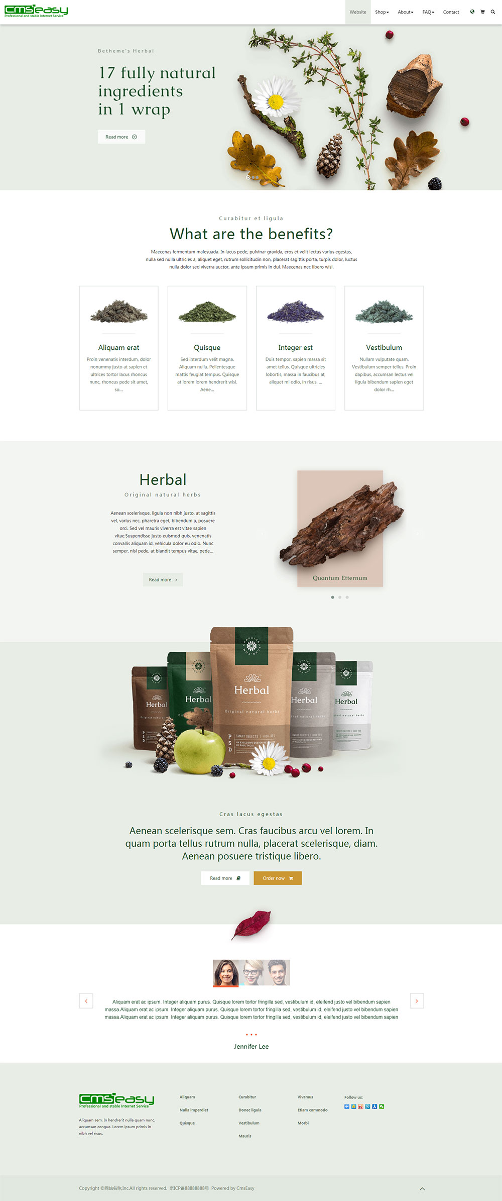 茶叶草药英文外贸网站模板